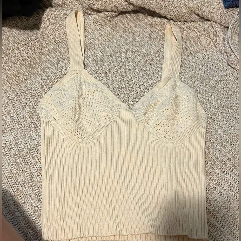 NEVER WORN Cream Crochet Crop Top